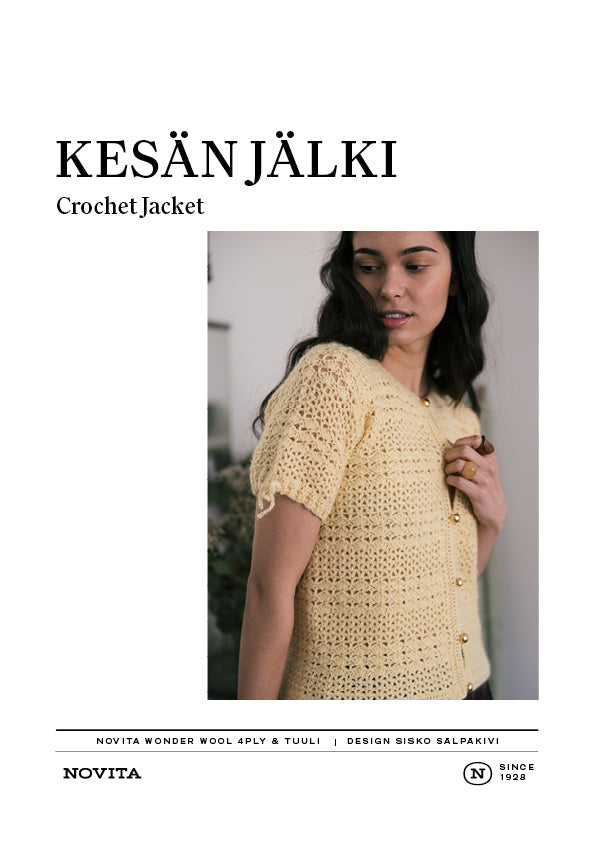 Downloadable pattern: Kesän jälki- Crochet Jacket (Summer '26, FIN/ENG)