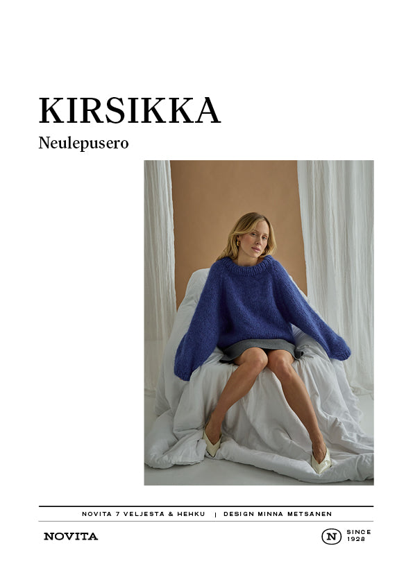 Ladattava ohje: Kirsikka-neulepusero (FIN/SWE/ENG/NL, Kesä 2026)