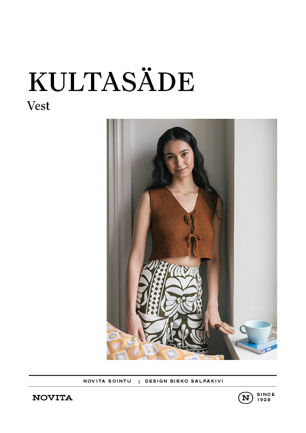 Downloadable pattern: Kultasäde Vest (Summer '26, FIN/ENG)