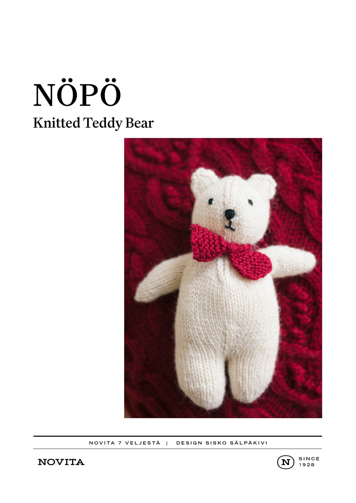 Downloadable pattern: Knitted Teddy Bear (FIN/ENG)