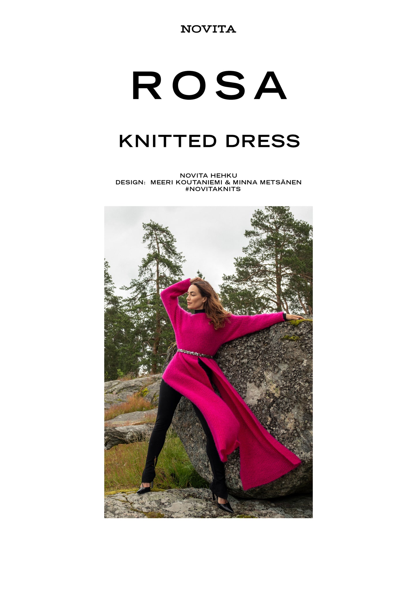 Downloadable pattern: Rosa knit dress (Autumn 2025) FIN/ENG