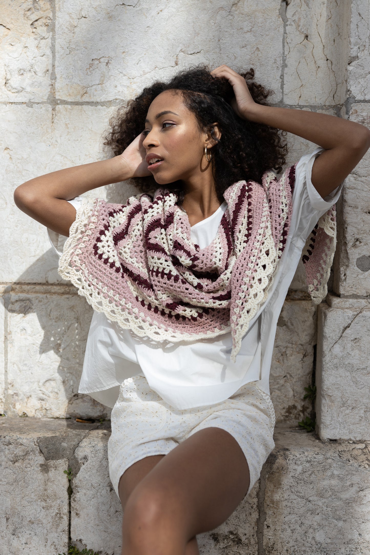 PDF Pattern: Maria - Crocheted Scarf FIN/SWE/ENG