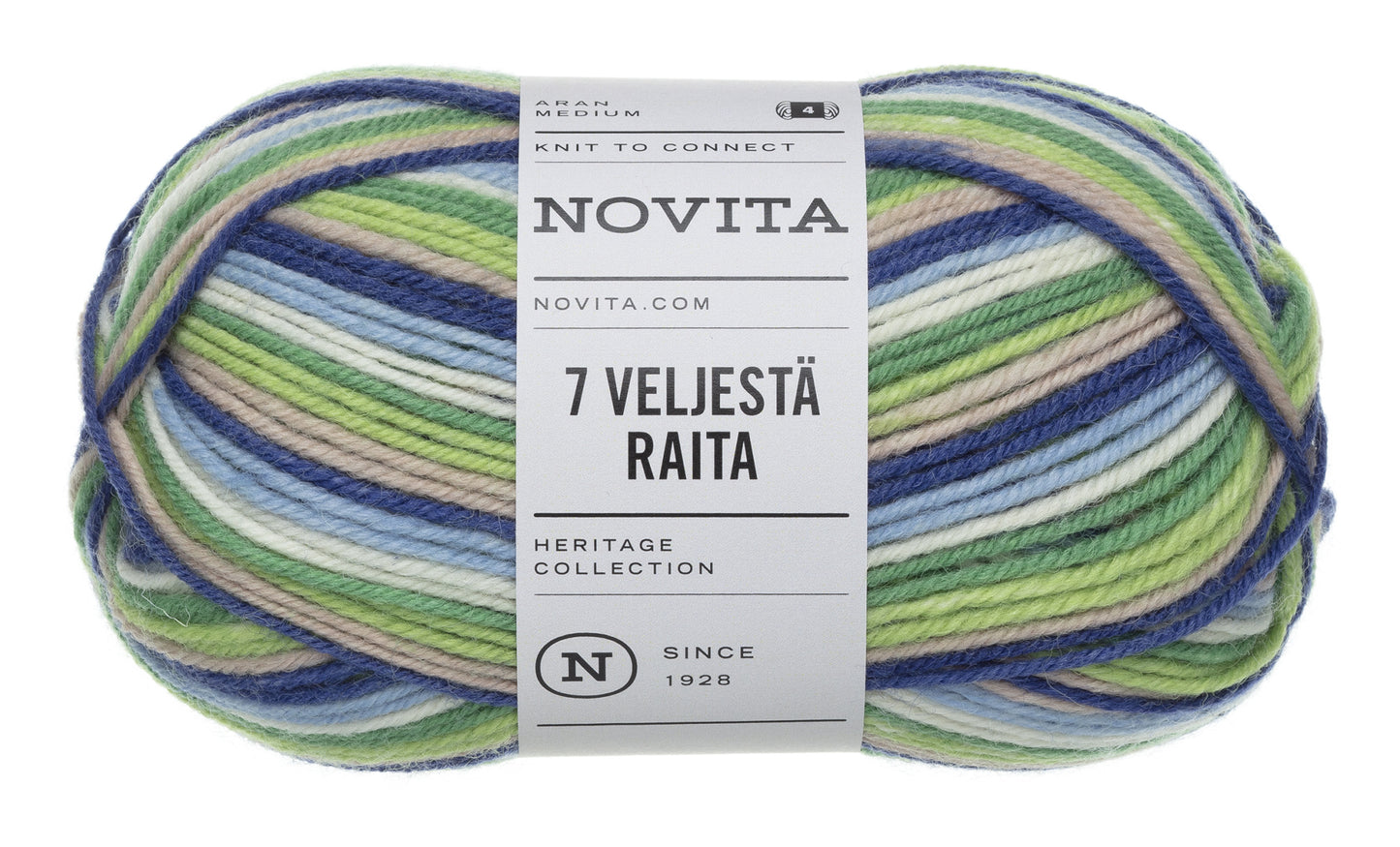 Novita 7 Veljestä Raita 100 g villasekoitelanka