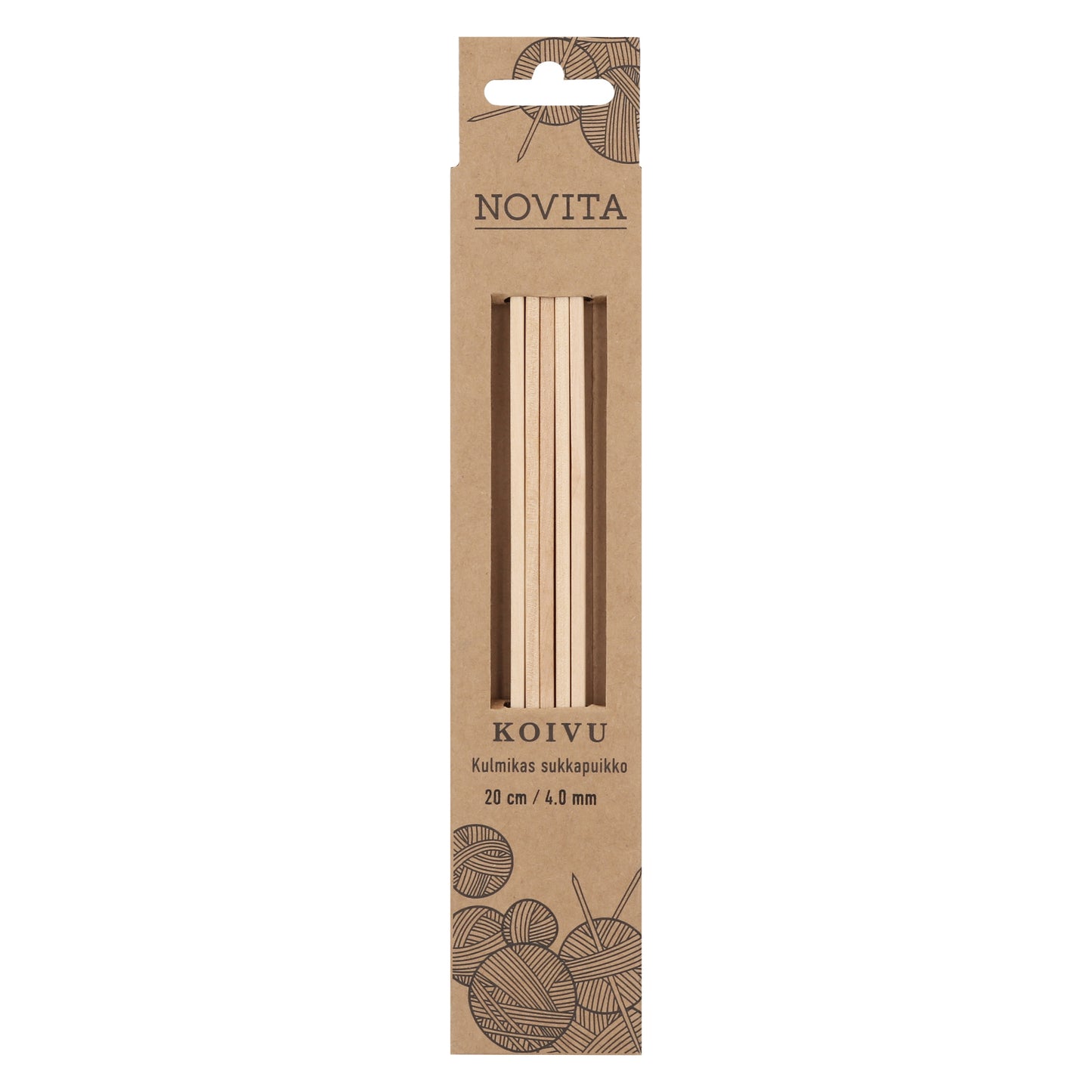 Novita kulmikas sukkapuikko 20 cm koivu 4.00 mm