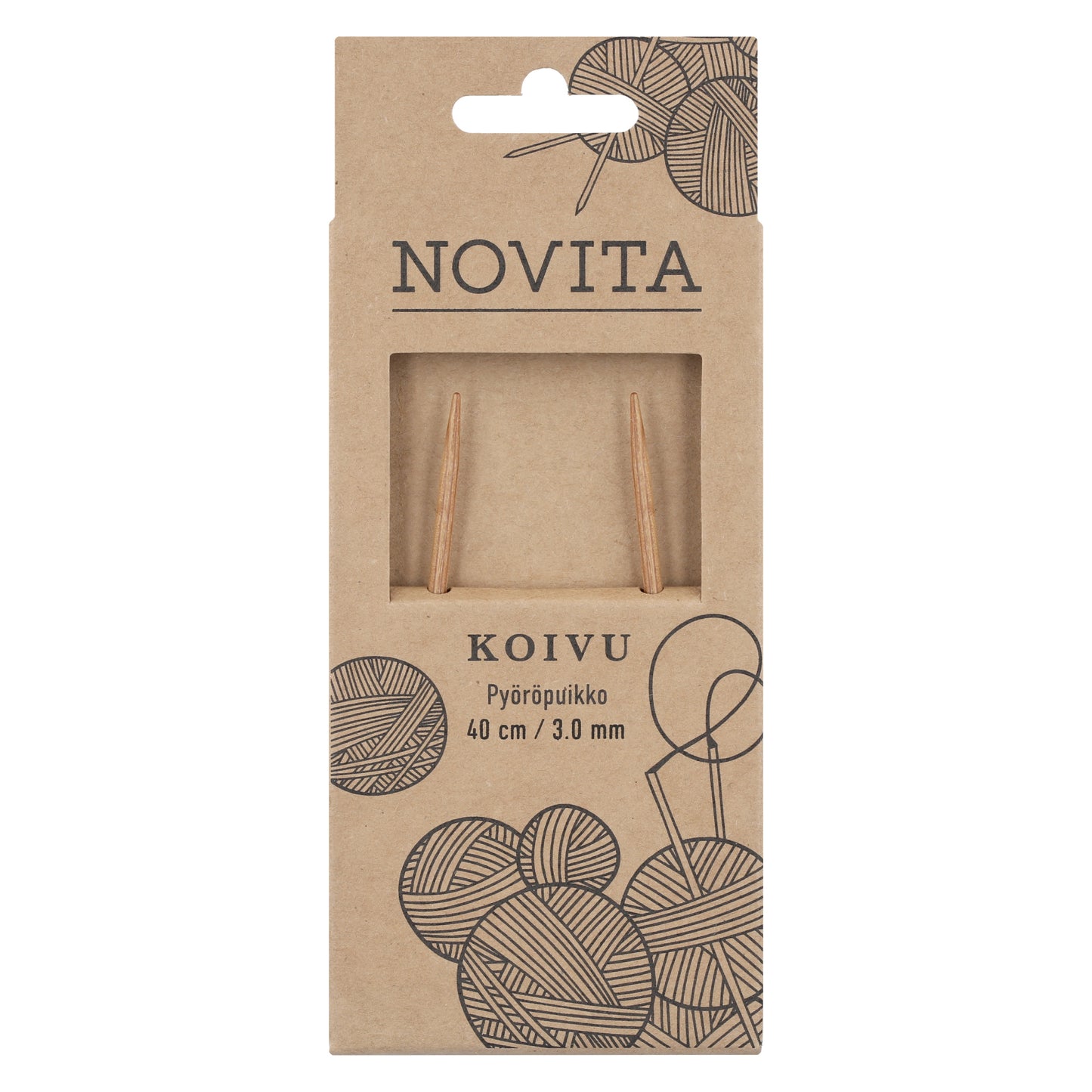 Novita pyöröpuikot 40 cm koivu 3.0 mm