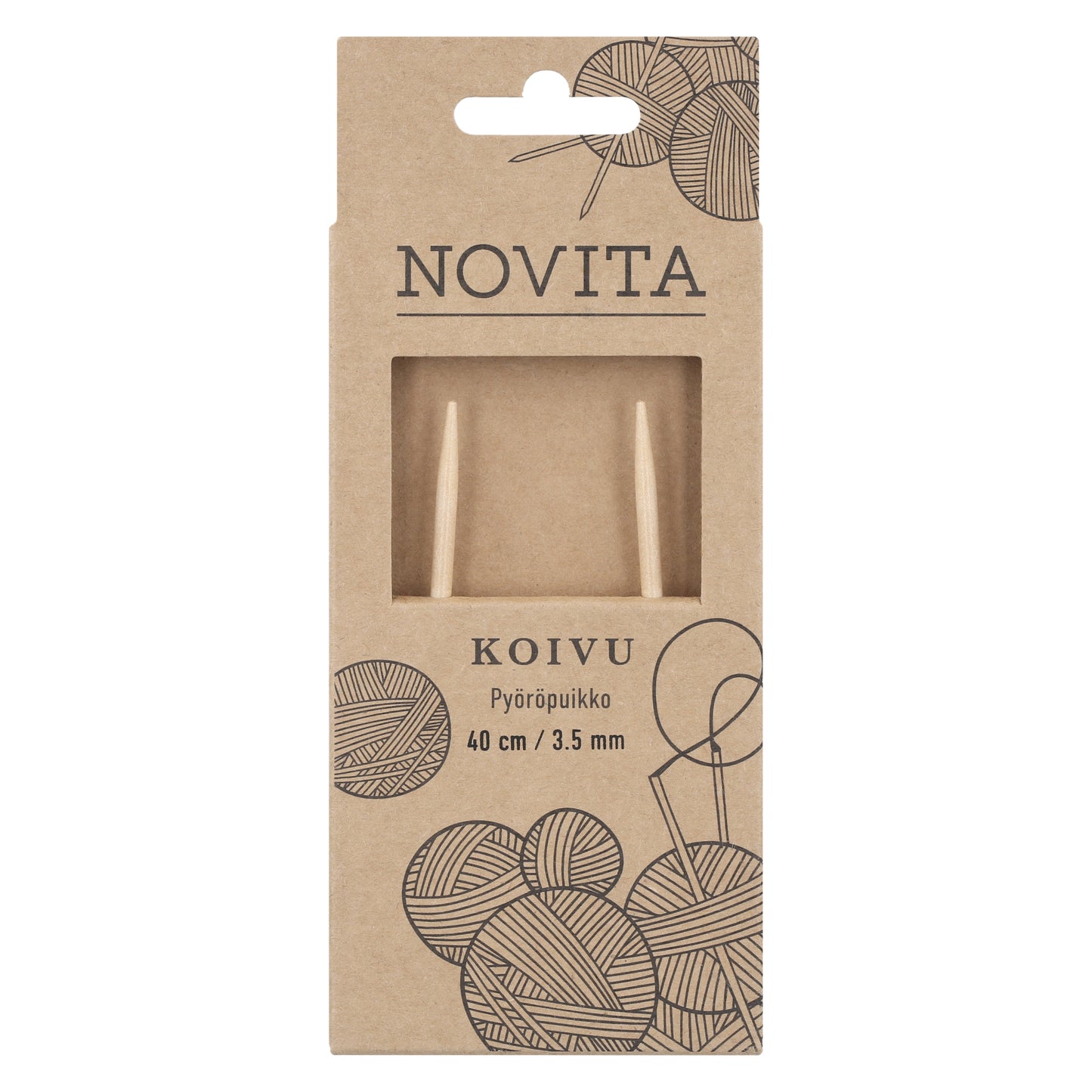 Novita pyöröpuikot 40 cm koivu 3.5 mm