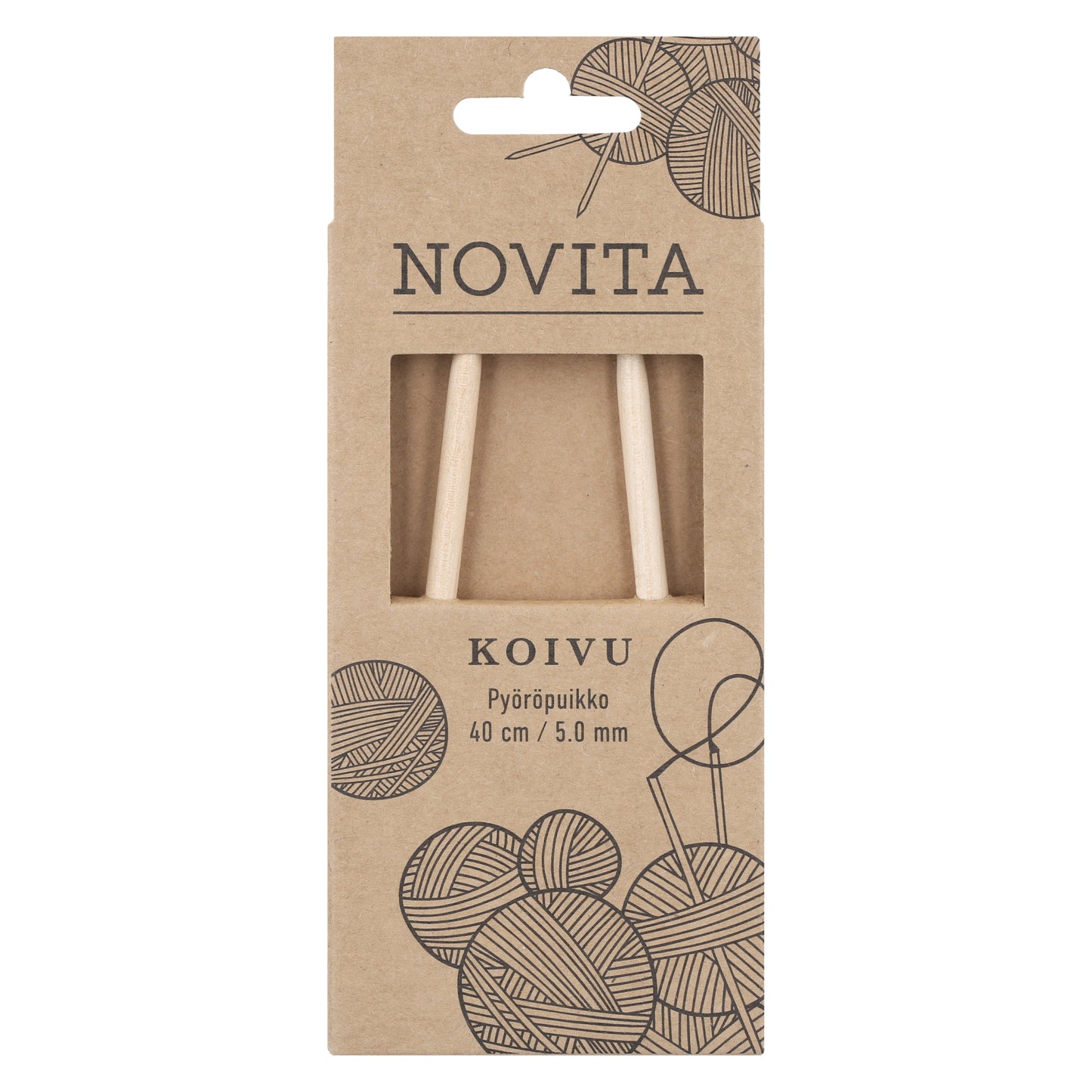 Novita pyöröpuikot 40 cm koivu 5.0 mm