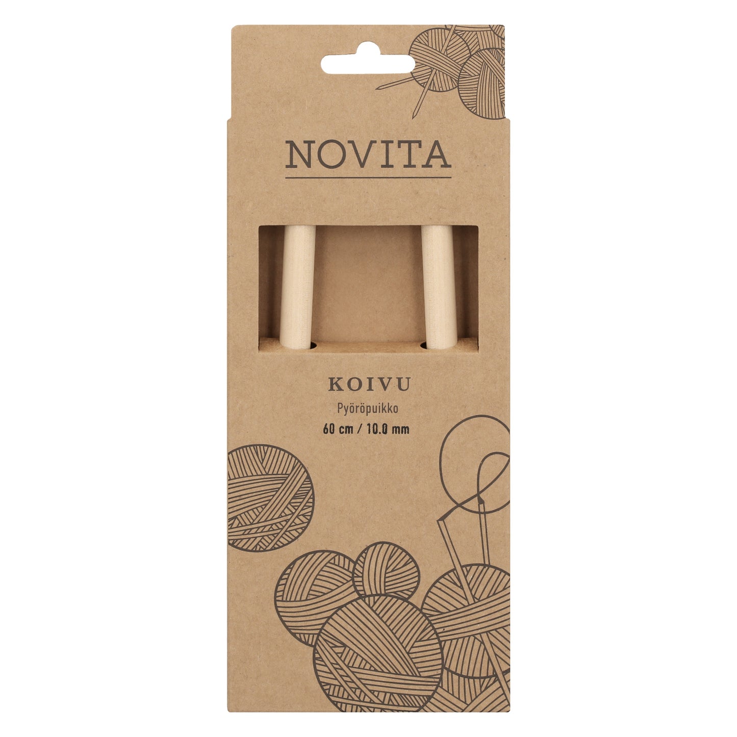 Novita pyöröpuikot 60 cm koivu 10.0 mm