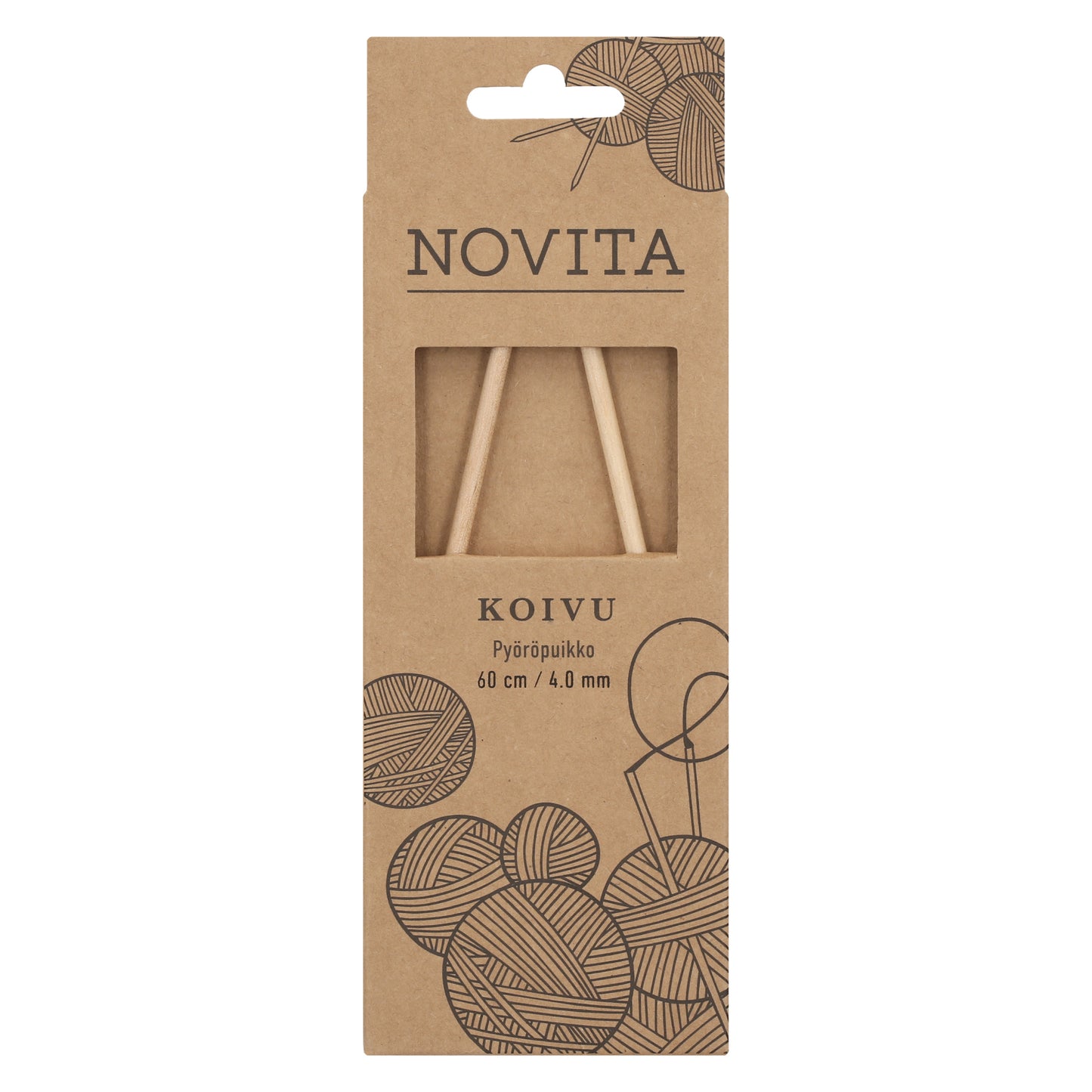 Novita pyöröpuikot 60 cm koivu 4.0 mm