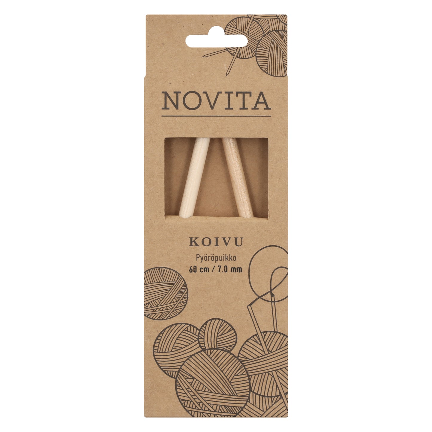 Novita pyöröpuikot 60 cm koivu 7.0 mm