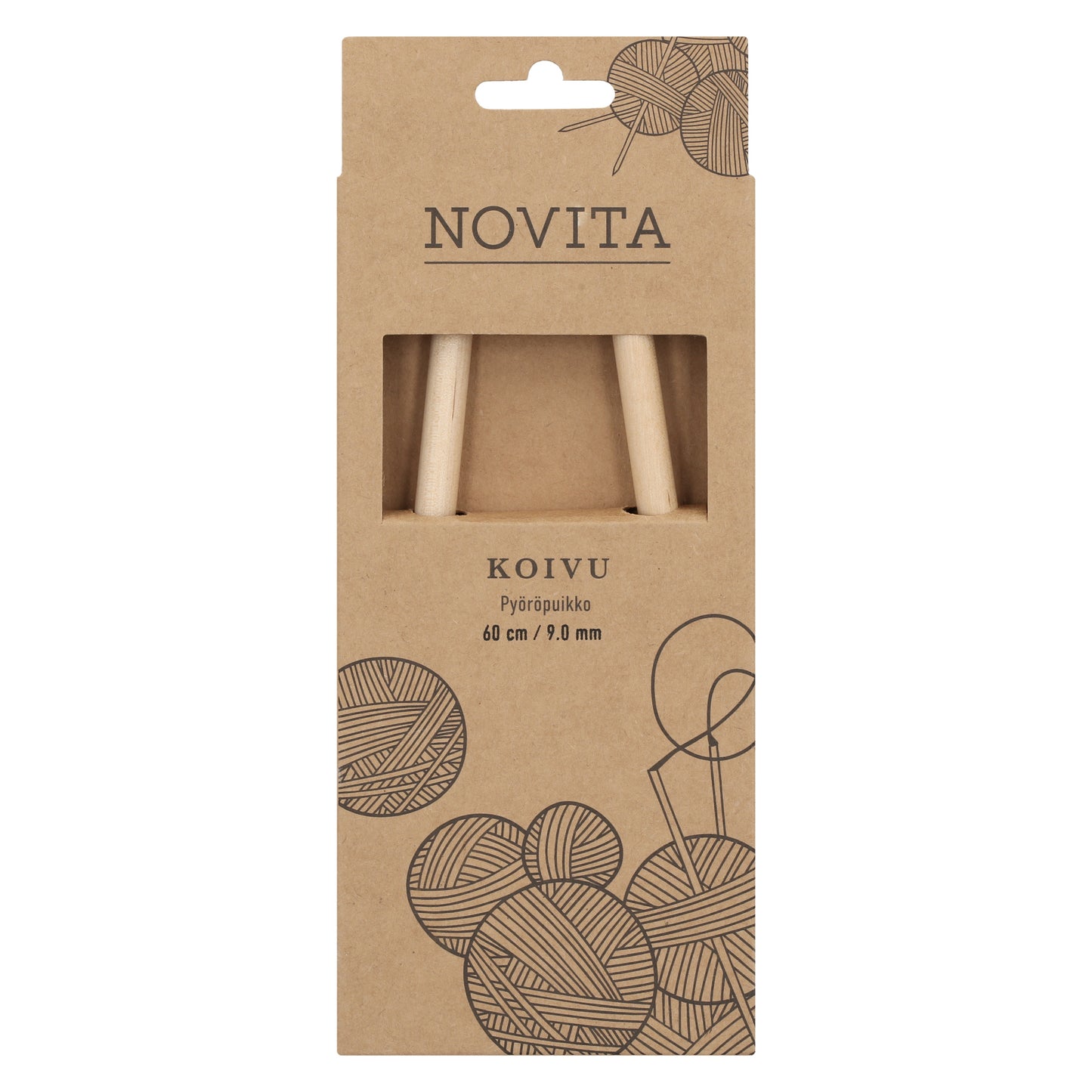 Novita pyöröpuikot 60 cm koivu 9.0 mm