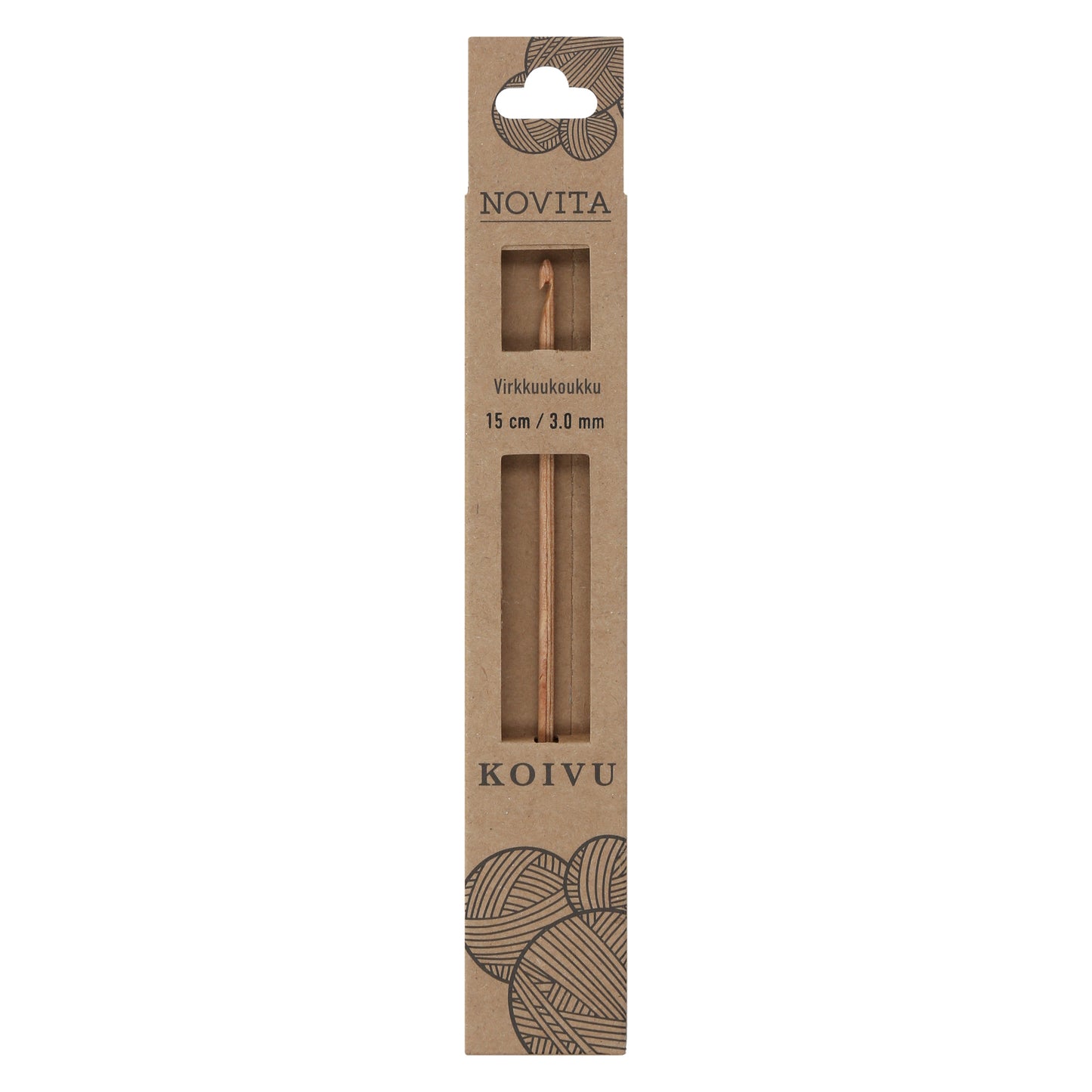 Novita virkkuukoukku 15 cm koivu 3.0 mm