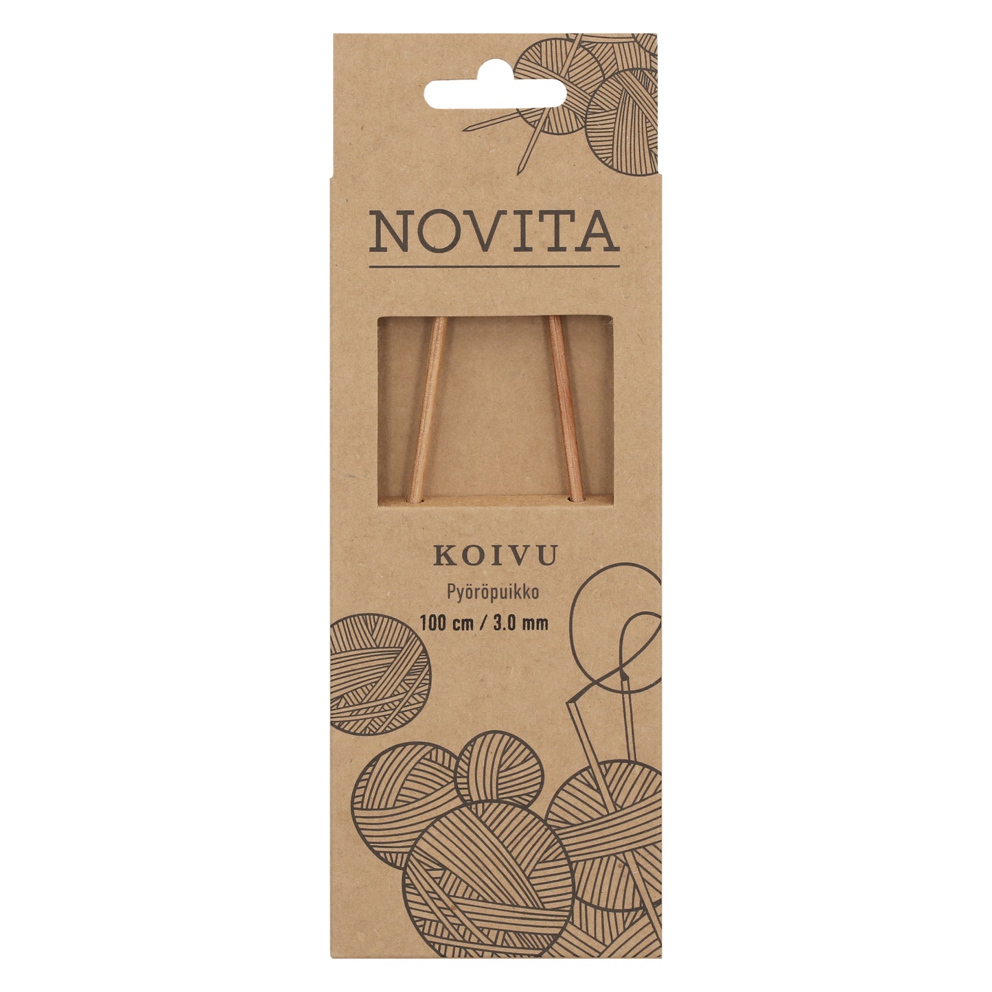 Novita pyöröpuikot 100 cm koivu 3.0 mm