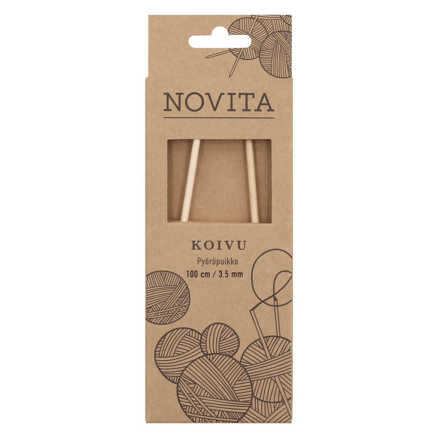 Novita pyöröpuikot 100 cm koivu 3.5 mm