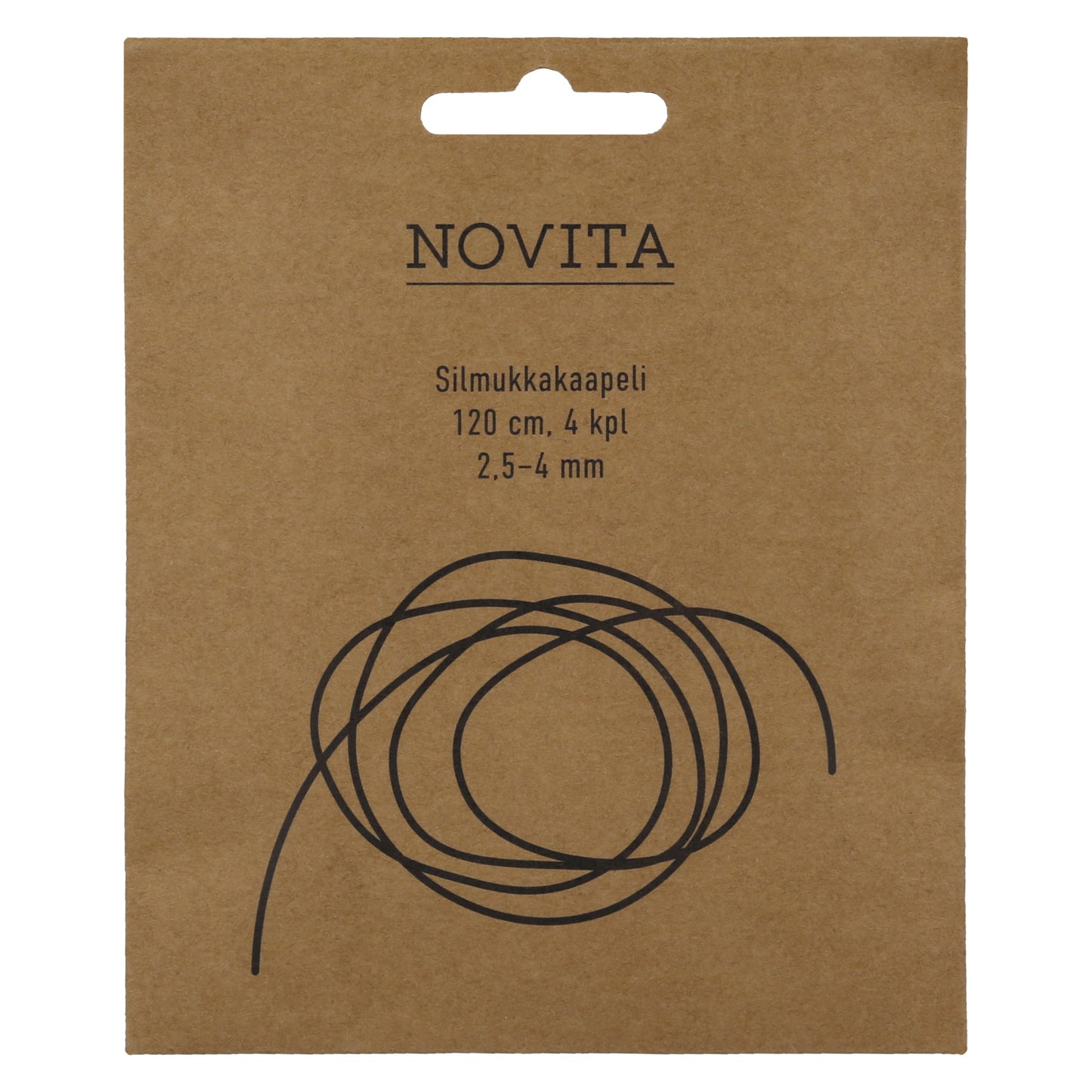 Novita Silmukkakaapelit 120 cm 4 kpl puikkoihin 2.5-4 mm