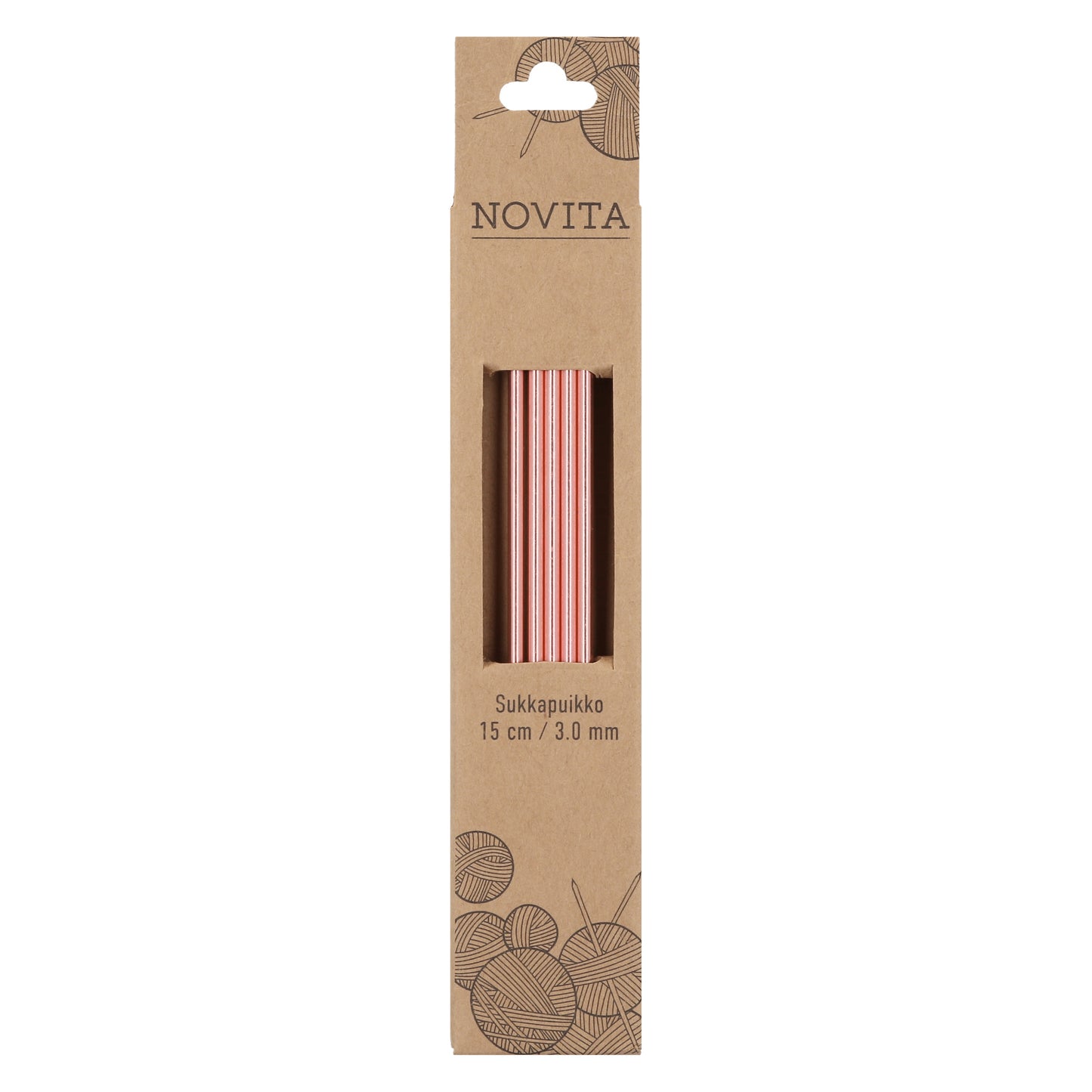 Novita Sukkapuikot 15 cm / 3.00 mm v.punainen