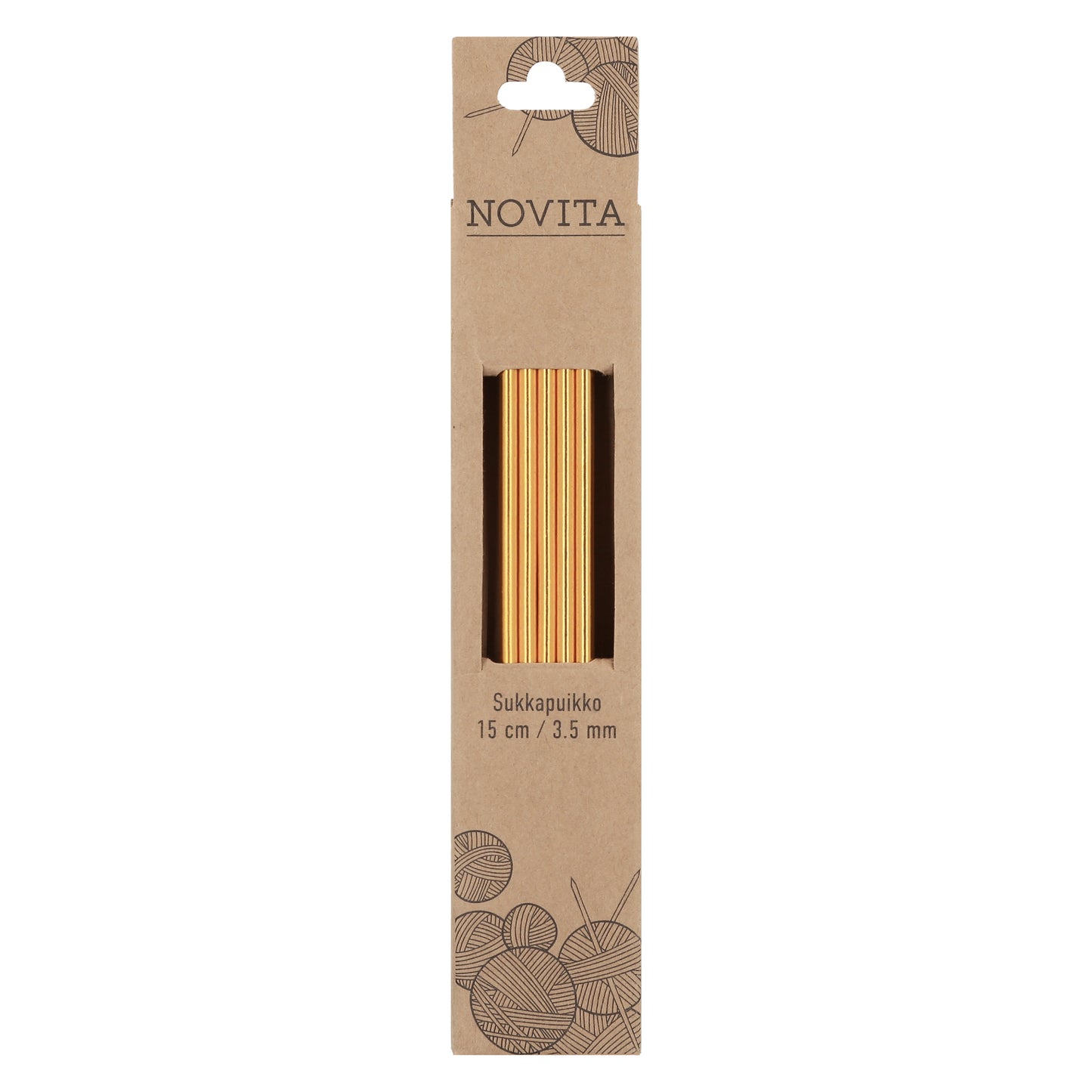 Novita Sukkapuikot 15 cm / 3.50 mm kulta