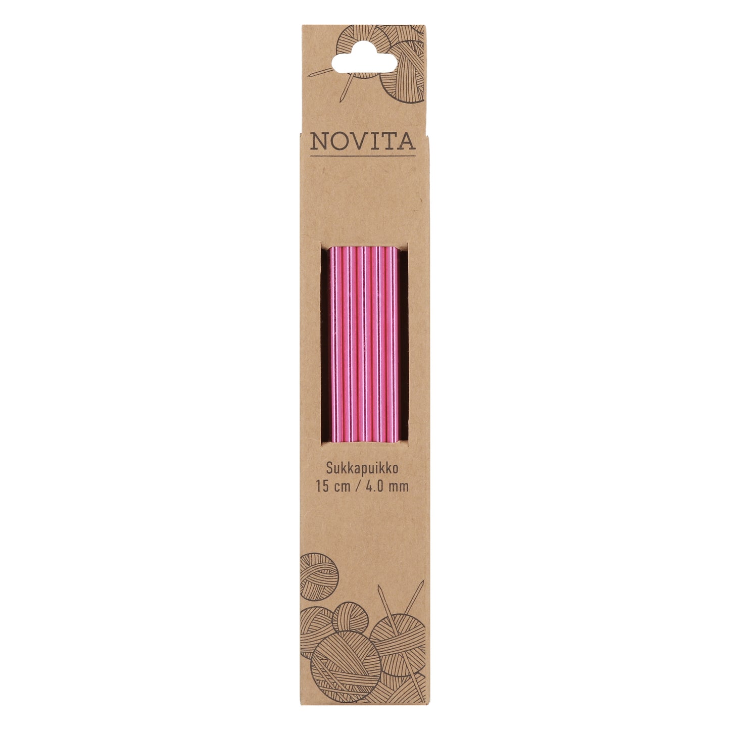Novita Sukkapuikot 15 cm / 4.00 mm pinkki