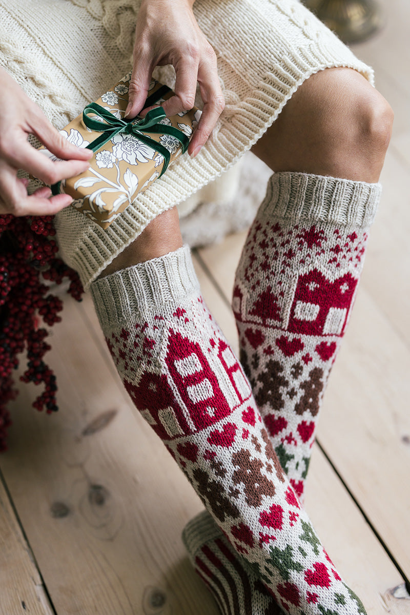 PDF-mönster: Pepparkakssockor Novita Nalle