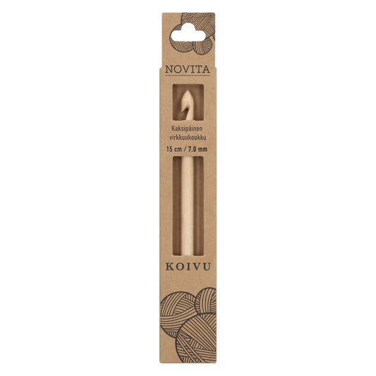 Novita kaksipäinen koivu virkkuukoukku 15 cm 7.0 mm