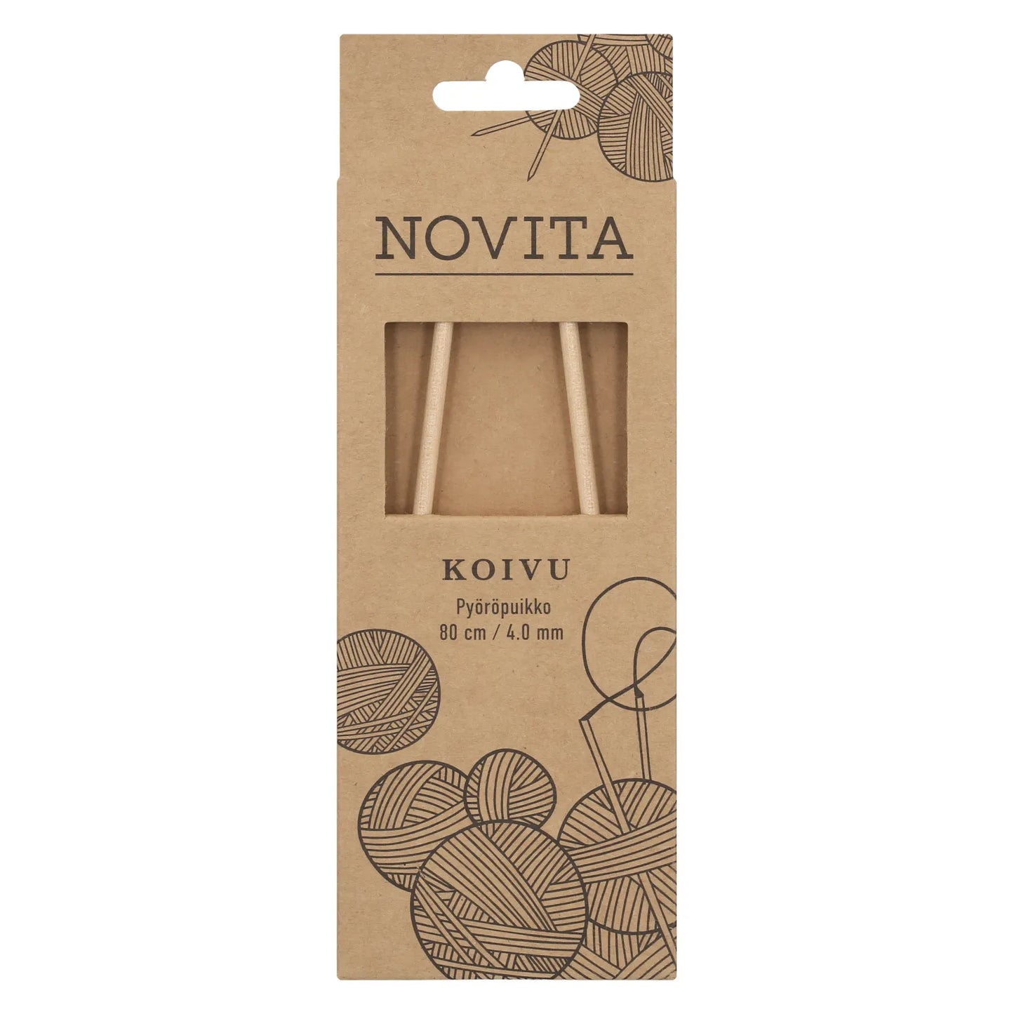 Novita circular needle 80 cm birch 4.0