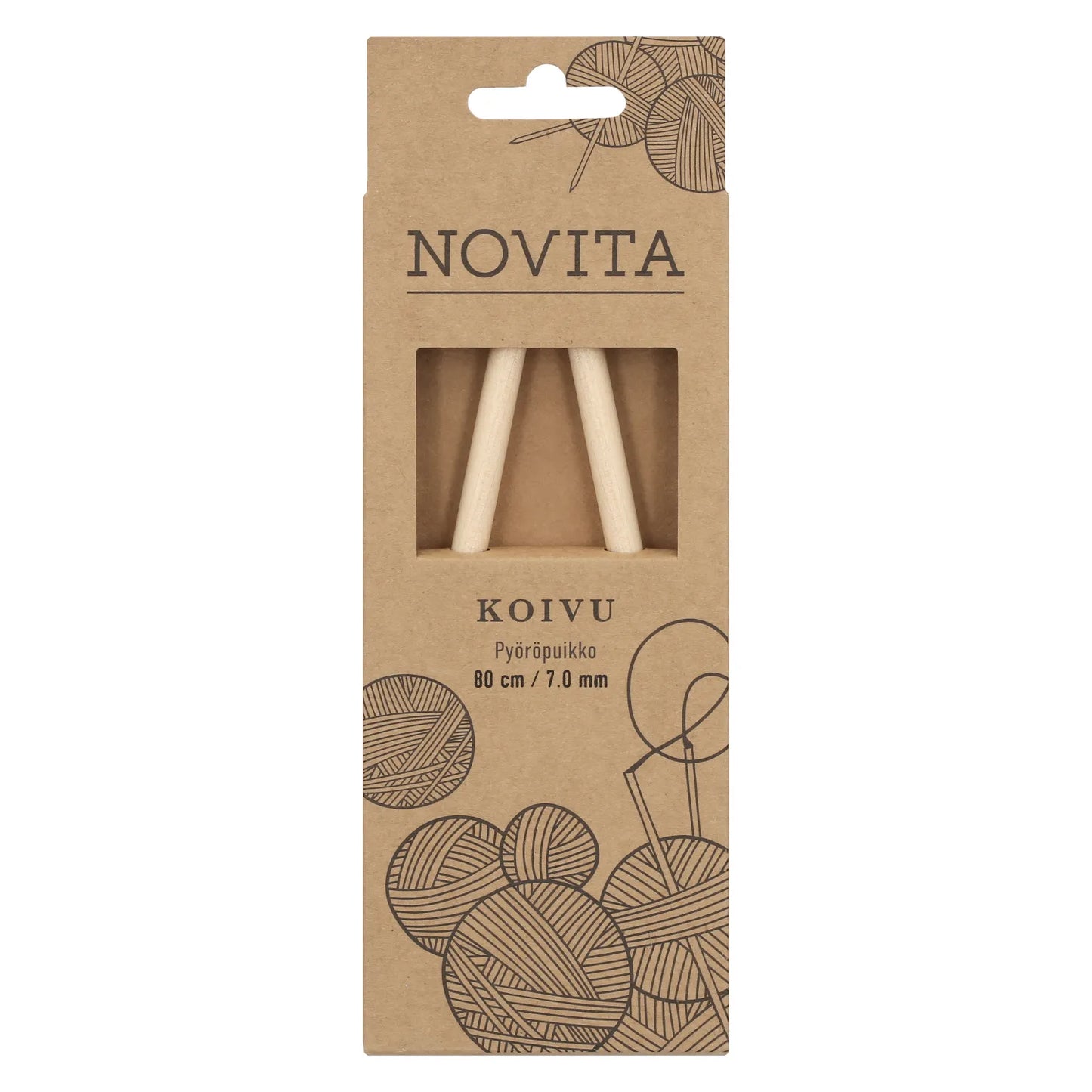 Novita rundstickor 80 cm björk 7.0 mm