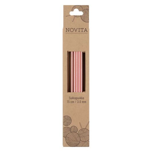 Novita Sukkapuikot 15 cm / 3.00 mm v.punainen