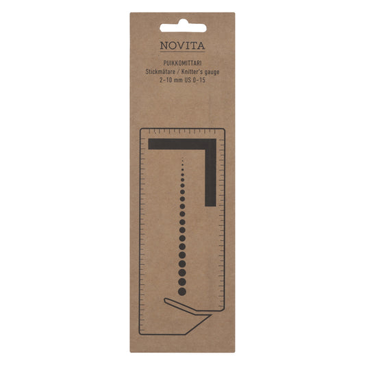 Novita Knitter's gauge with yarn cutter