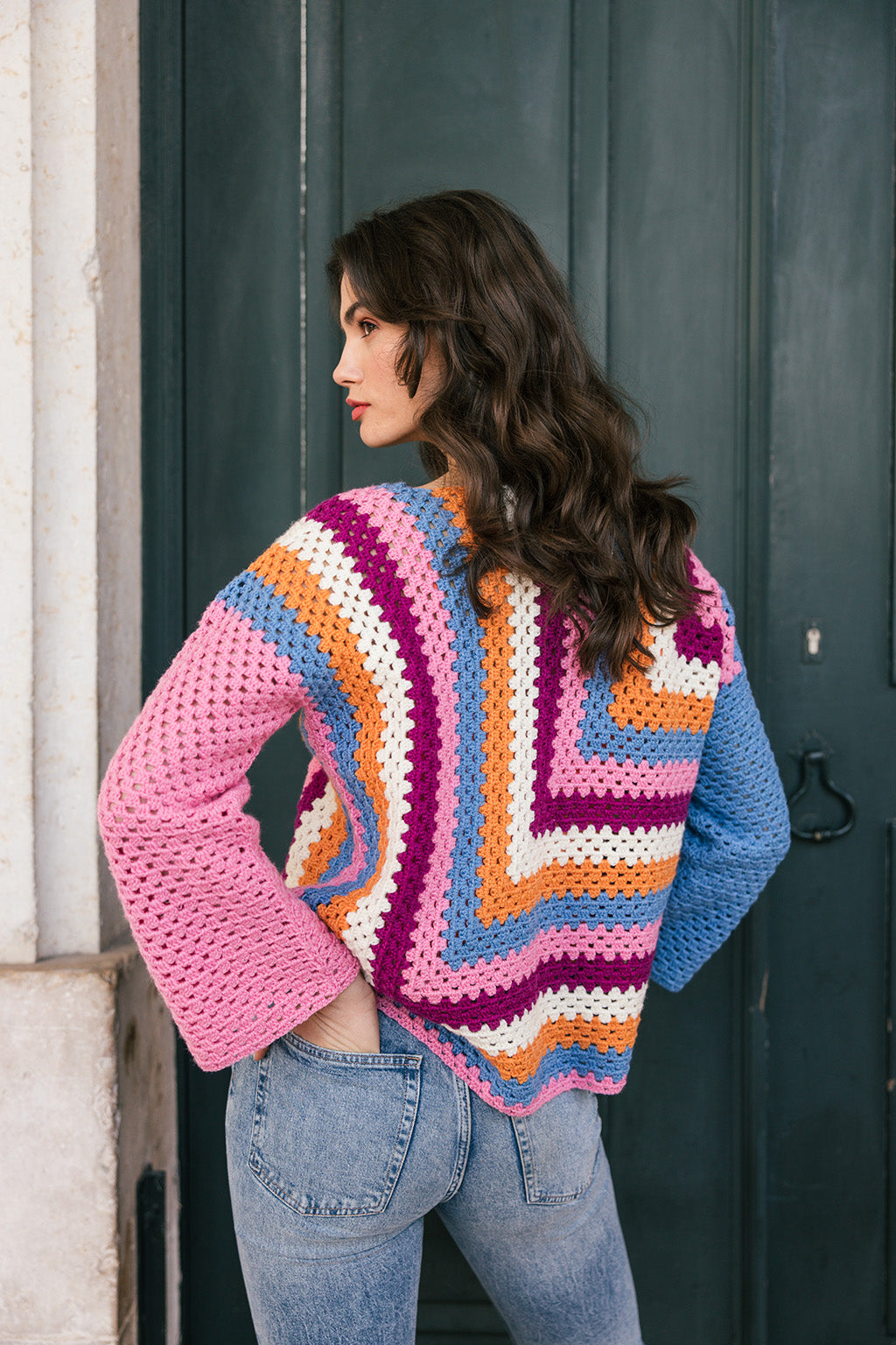 Downloadable pattern: Augusta - Crocheted Mitered Sweater