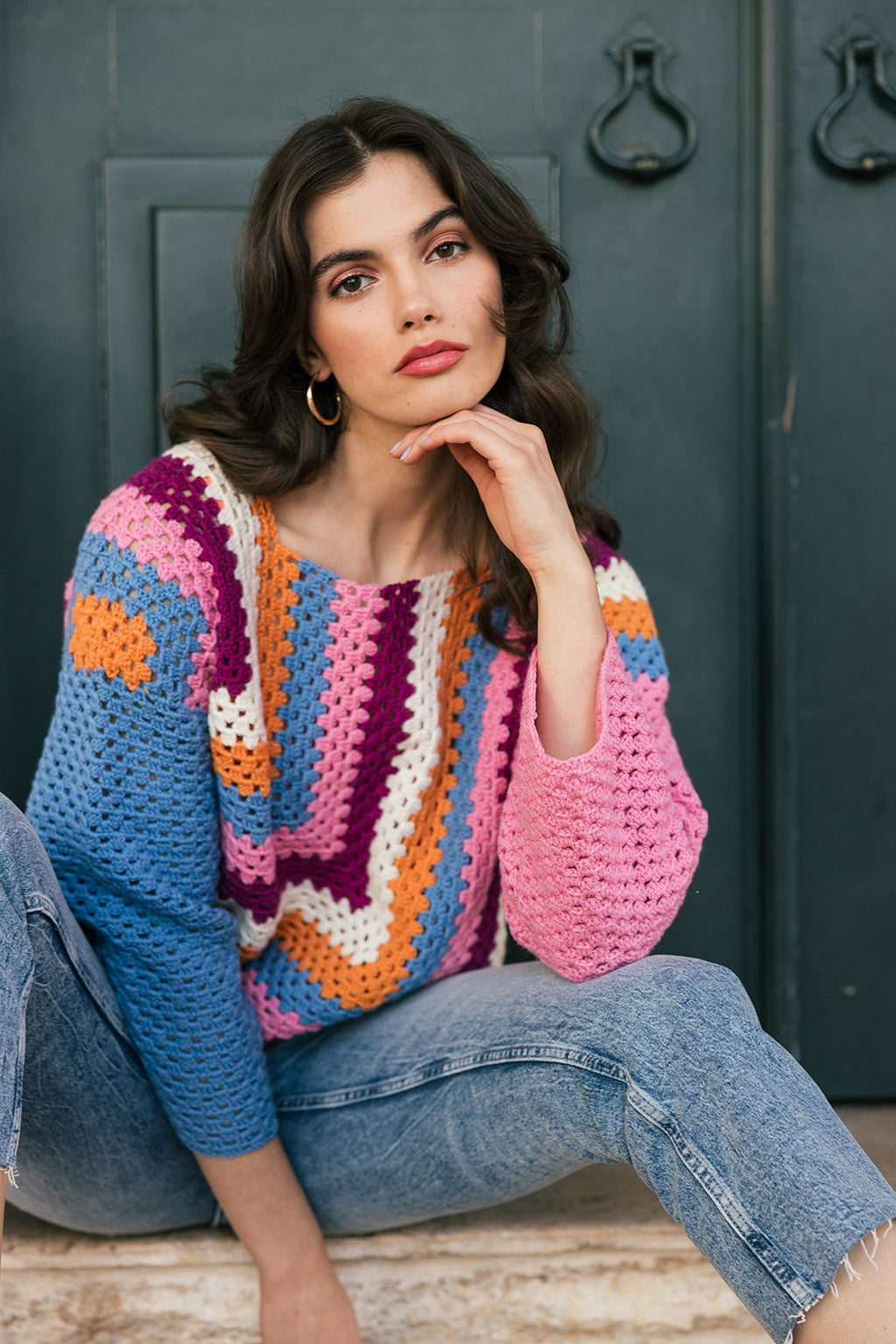 Downloadable pattern: Augusta - Crocheted Mitered Sweater