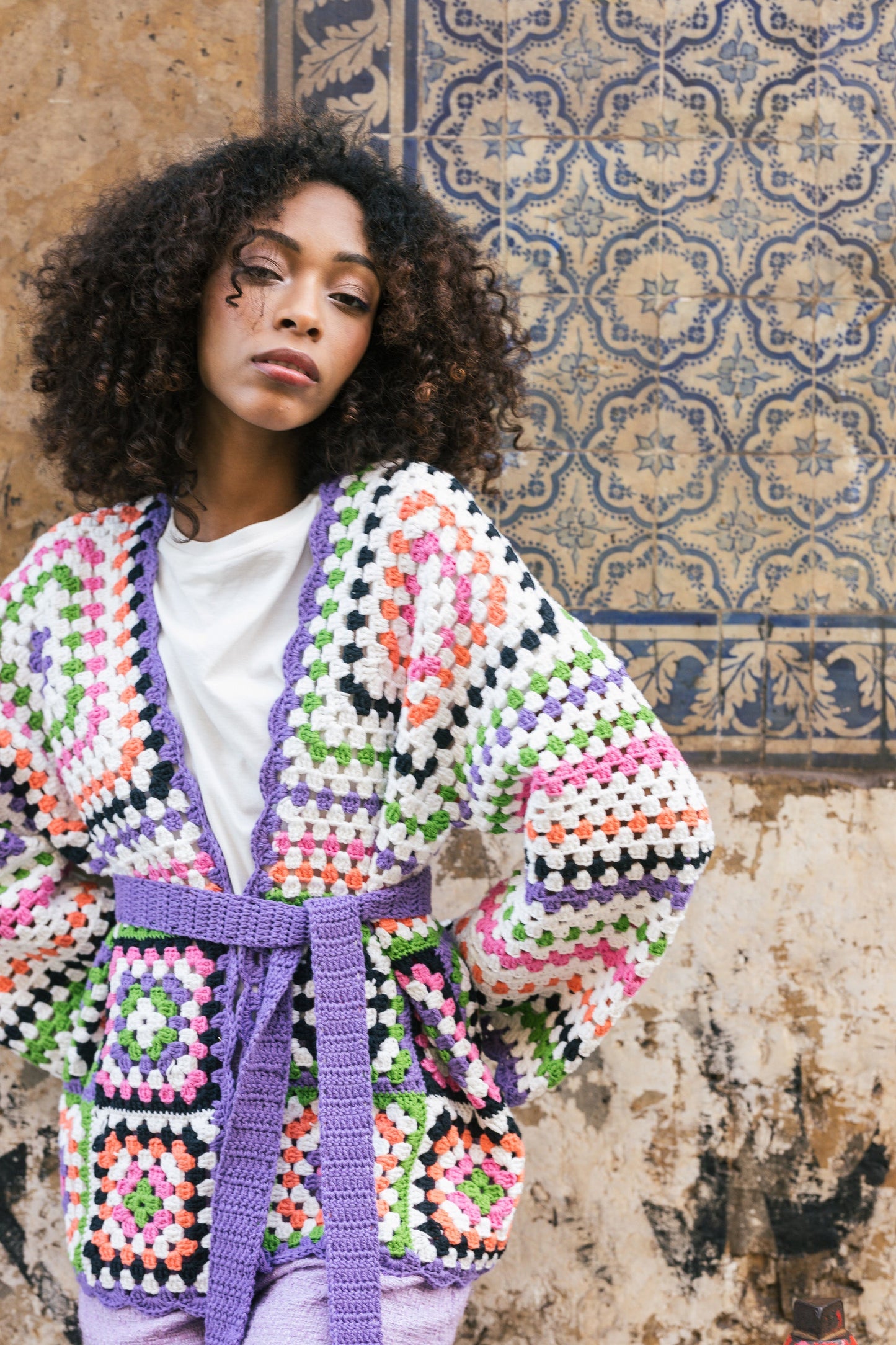 PDF-mönster: Eletrico - virkad kofta med rutor