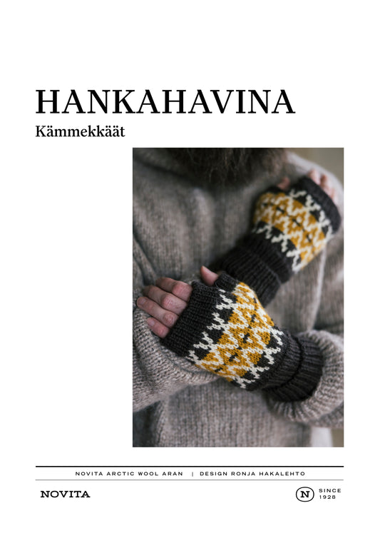 Downloadable pattern: Hankahavina Fingerless Mittens (FIN/SWE/ENG)