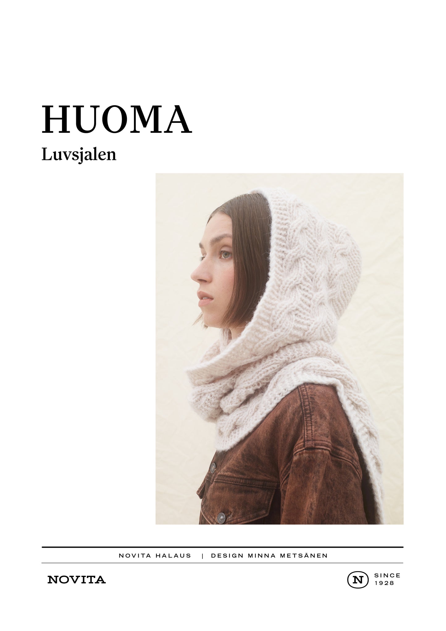 Downloadable pattern: Huoma Hooded Scarf (FIN/SWE/ENG)