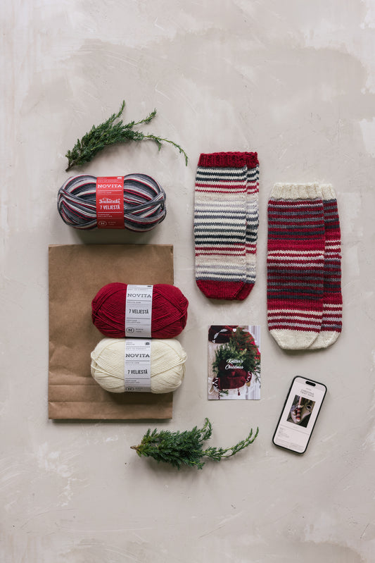 Christmas Twist Raitasukat -neulontasetti