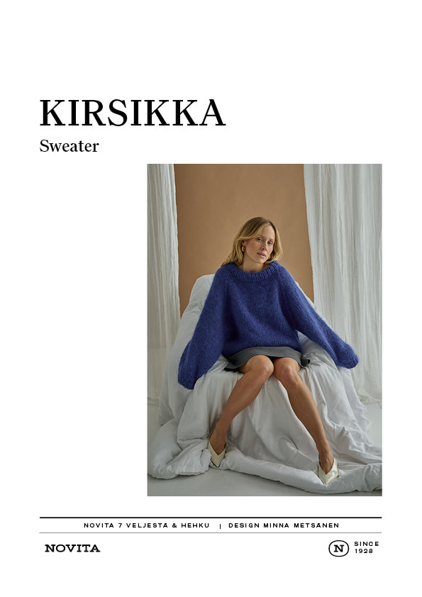 Ladattava ohje: Kirsikka-neulepusero (FIN/SWE/ENG/NL, Kesä 2026)
