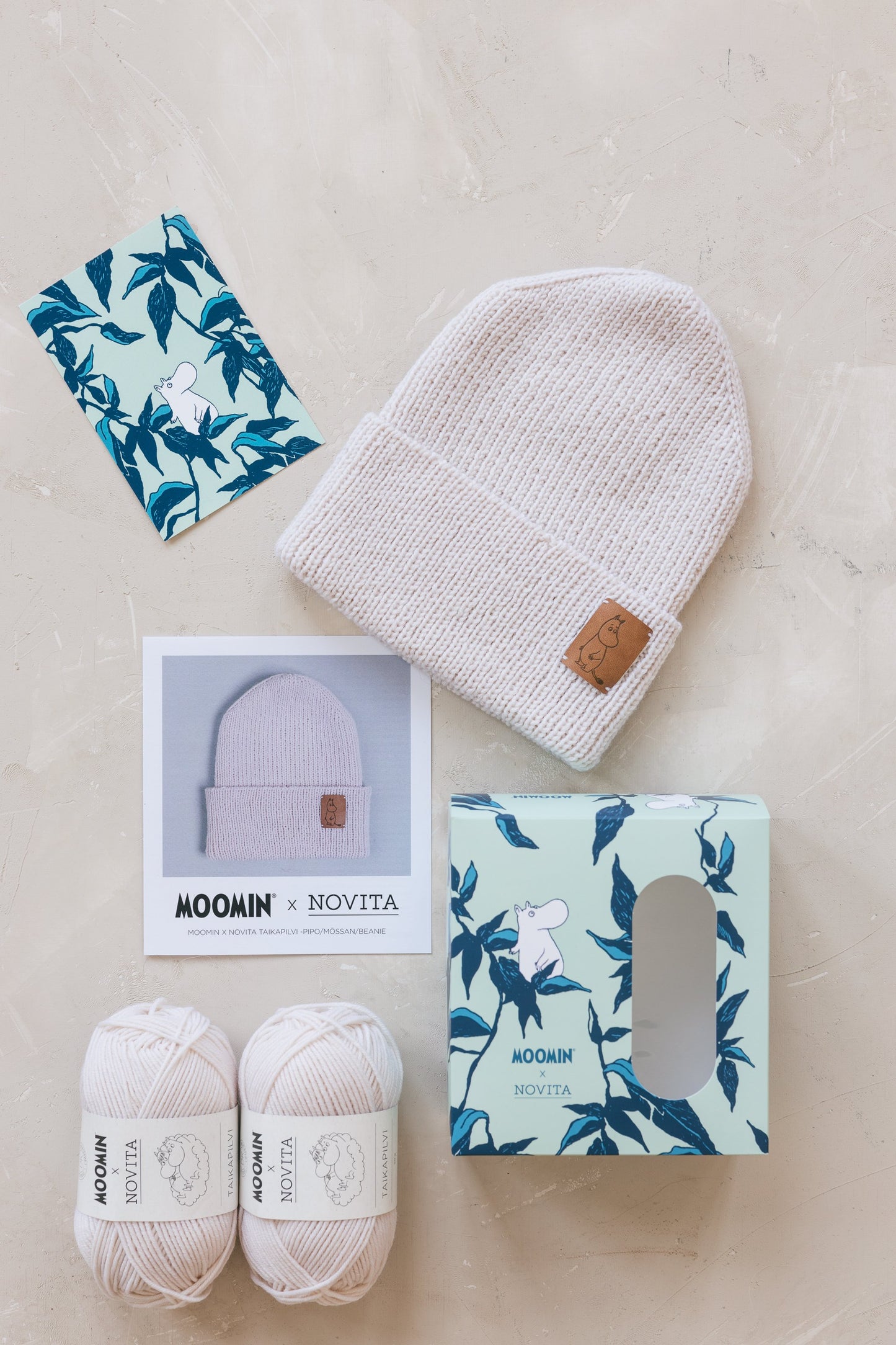 Moomin x Novita Taikapilvi mössa set, snödriva