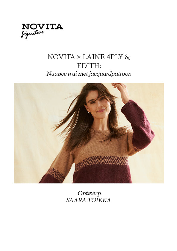 Ladattava ohje: Nuance-kirjoneulepusero (FIN/ENG/SWE/DE/NL)
