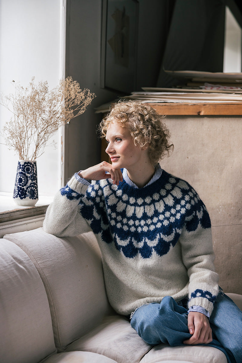 Downloadable pattern: Esteri Round Yoke Jumper (Arabia x Novita)