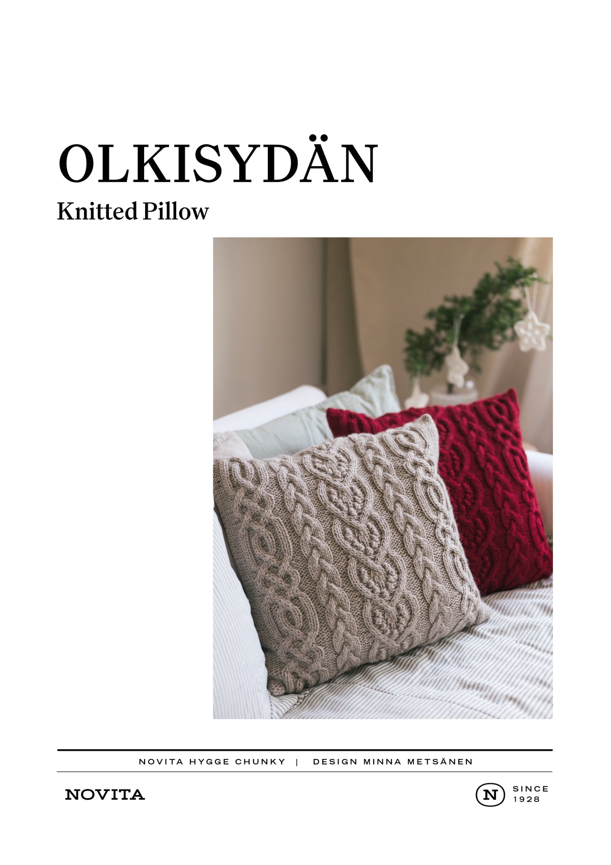 Downloadable pattern: Olkisydän Knitted Pillow (FIN/ENG)