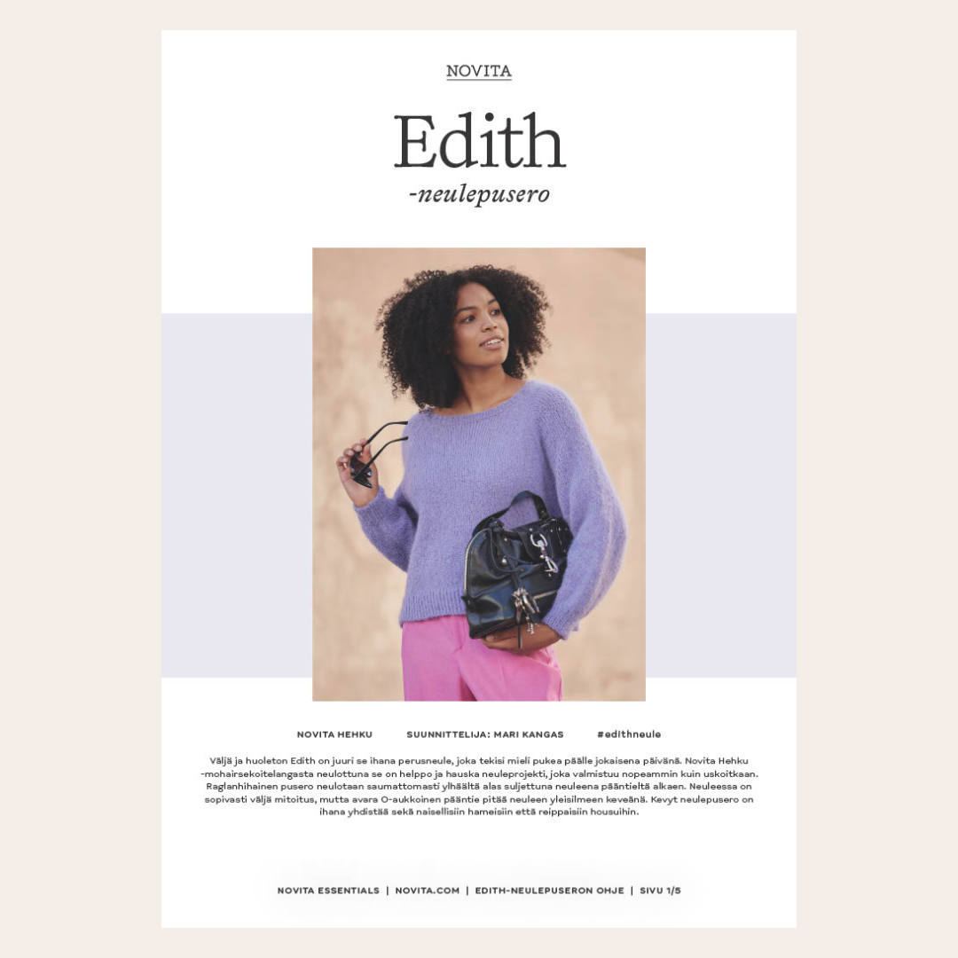 Ladattava ohje: Edith neulepusero (Novita Essentials)