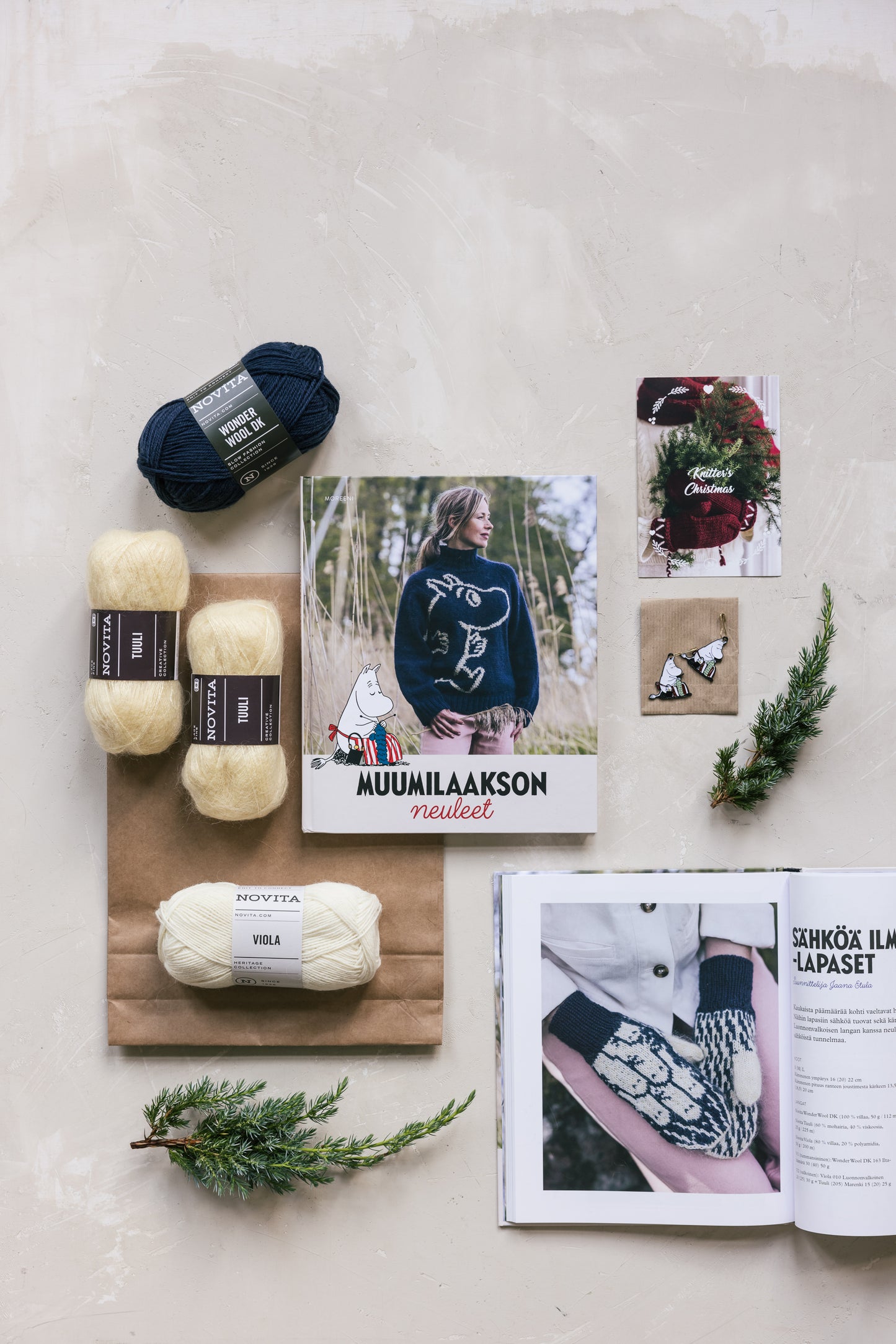 Moomin Knits book x Electricity in the Air mittens