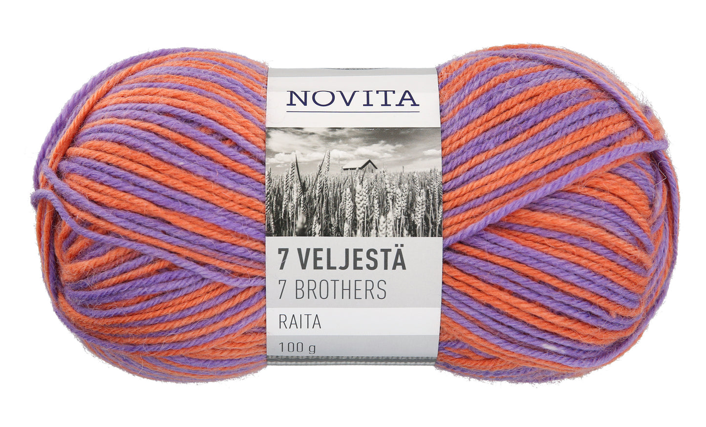 POISTUNUT: Novita 7 Veljestä Raita 100 g villasekoitelanka
