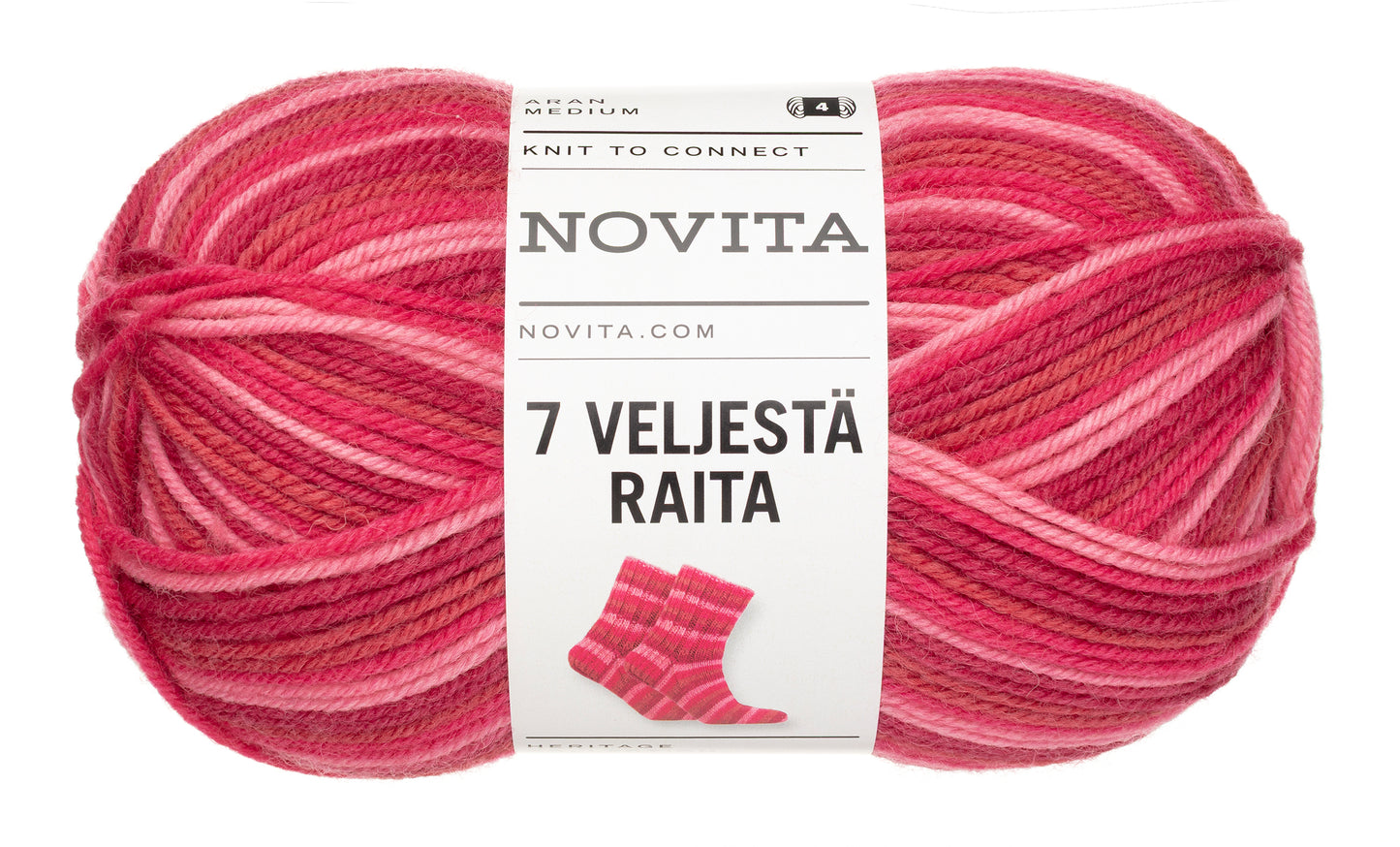 Novita 7 Veljestä Raita 100 g villasekoitelanka