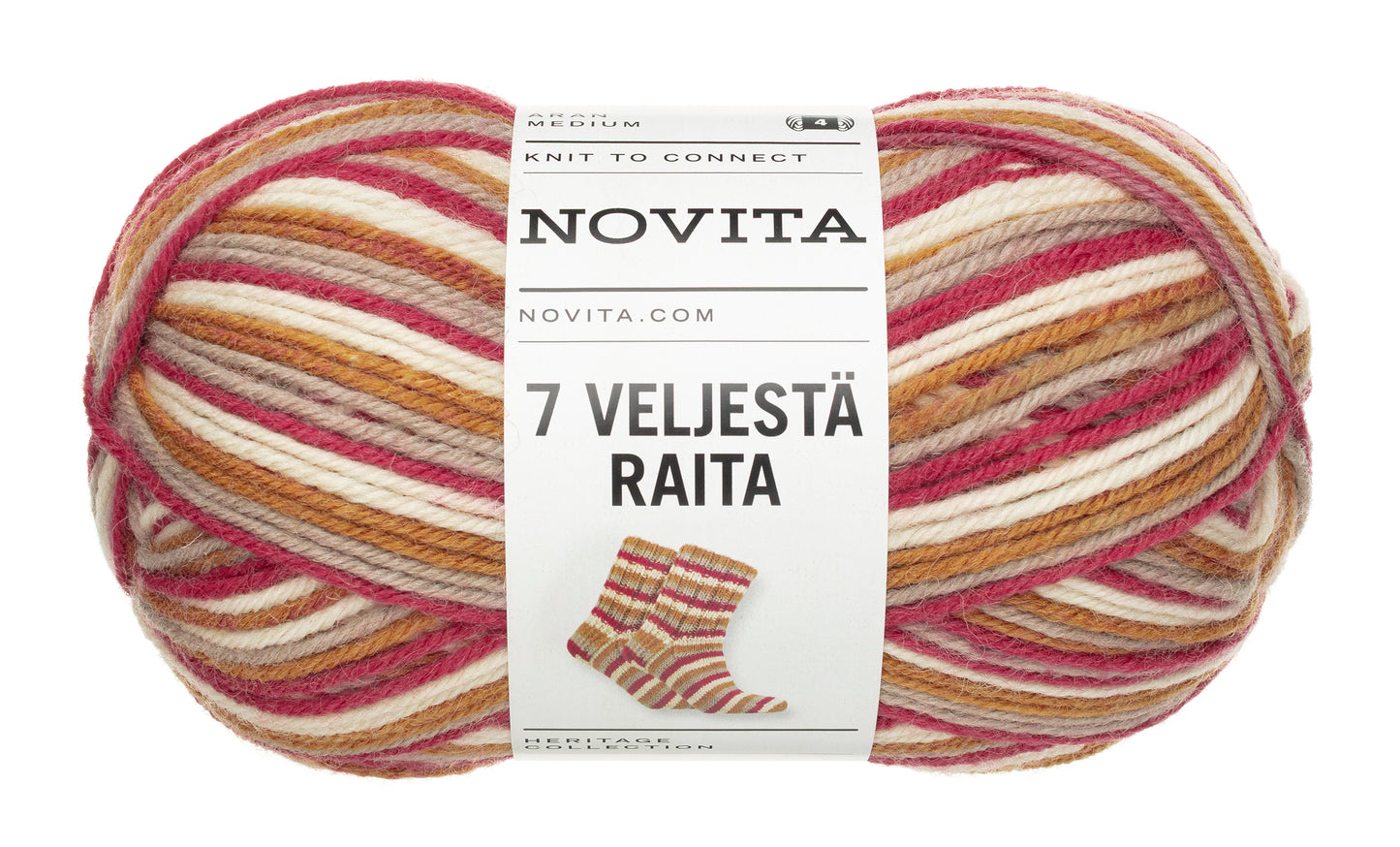 Novita 7 Veljestä Raita 100 g villasekoitelanka