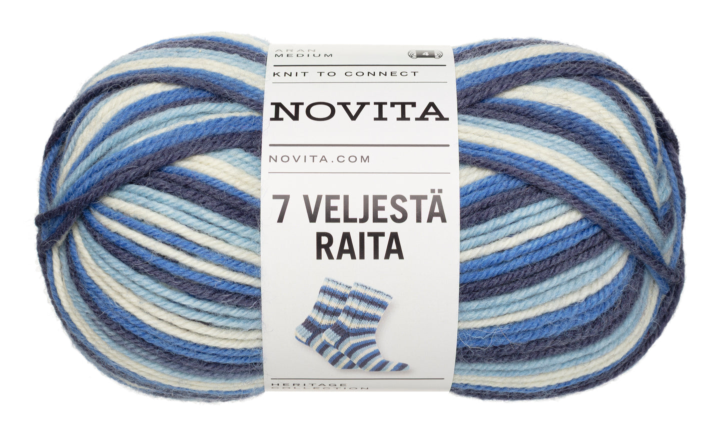 Novita 7 Veljestä Raita 100 g villasekoitelanka