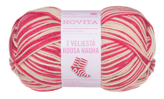 Novita 7 Veljestä Roosa Nauha Tasaraita