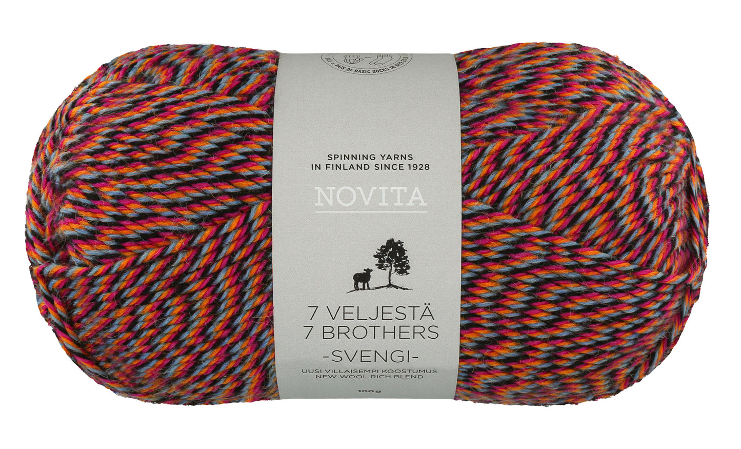 Novita 7 Veljestä Svengi 100 g sockgarn