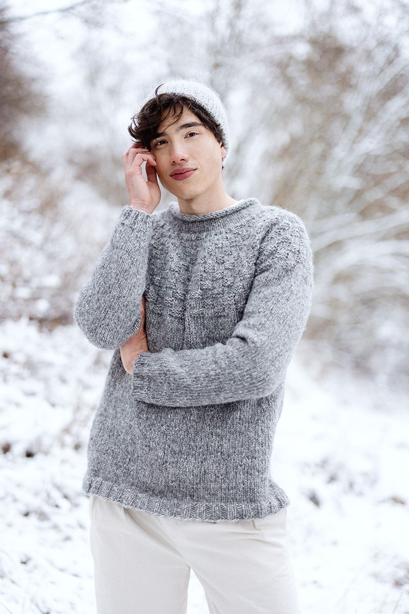 Downloadable pattern: Tuulensuoja Yoke Sweater (Novita Spring 2025)